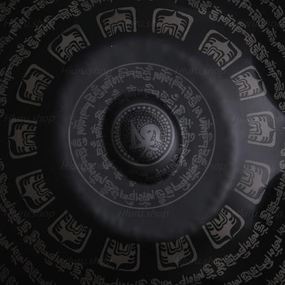 MiSoundofNature Customized Sanskrit D Minor Sabye Scale 22 Inch 9/10/12 Notes Stainless Steel / Nitride Steel Handpan Drum, Available in 432 Hz & 440 Hz - HLURU.SHOP