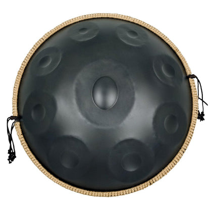 MiSoundofNature DC Handpan Drum Pure Black 22 Inches 9 Notes D Minor Kurd Scale Hangdrum - HLURU.SHOP