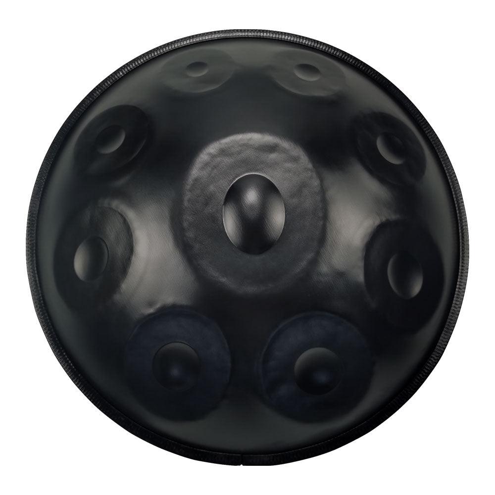 MiSoundofNature DC Handpan Drum Pure Black 22 Inches 9 Notes D Minor Kurd Scale Hangdrum - HLURU.SHOP