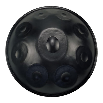 MiSoundofNature DC Handpan Drums Pure Black 22 Inches 9 Notes D Minor Kurd Scale Hangdrum - HLURU.SHOP