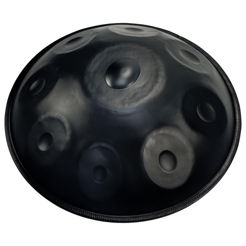 MiSoundofNature DC Handpan Drums Pure Black 22 Inches 9 Notes D Minor Kurd Scale Hangdrum - HLURU.SHOP