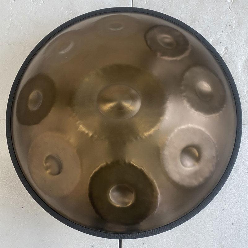 MiSoundofNature Customized Ember Steel High End Handpan Drum 22 Inch 9 Notes D Major, Available in 432 Hz and 440 Hz