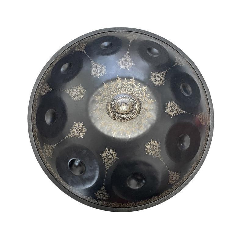 MiSoundofNature Handmade Customized HandPan Drum C# Annaziska Scale 22 Inch 9 Notes Featured, Available in 432 Hz and 440 Hz, High-end Nitride Steel Percussion Instrument - Laser engraved Mandala pattern. Never fade. - HLURU.SHOP