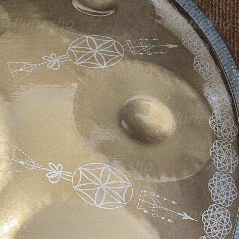 MiSoundofNature Life of Flower Handmade Kurd Scale / Celtic Scale D Minor 22 Inch 9/10/12 Notes Stainless Steel Handpan Drum, Available in 432 Hz and 440 Hz - HLURU.SHOP