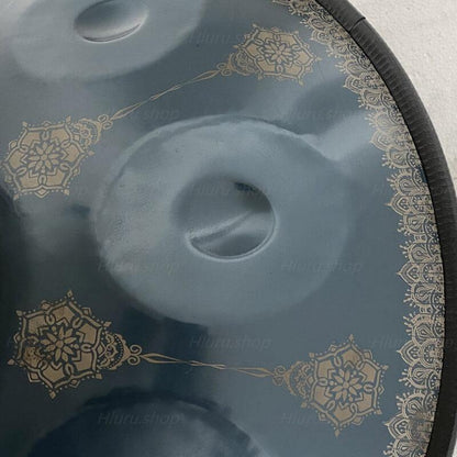 MiSoundofNature Mandala Pattern Handmade Customized Nitride Steel HandPan Drum D Minor Sabye Scale 22 Inch 9/10/12 Notes Featured, Available in 432 Hz and 440 Hz - HLURU.SHOP