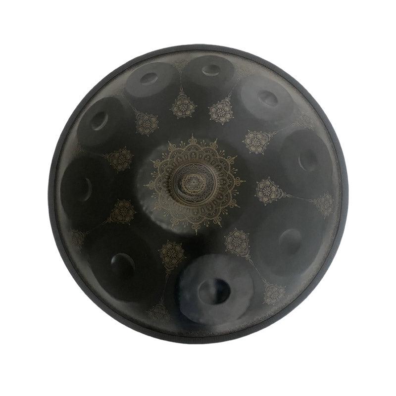 MiSoundofNature Mandala Pattern Handmade Customized Nitride Steel HandPan Drum E La Sirena Scale 22 Inch 9/10/12 Notes Featured, Available in 432 Hz and 440 Hz - HLURU.SHOP