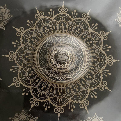 MiSoundofNature Mandala Pattern Handmade Customized Nitride Steel HandPan Drum E La Sirena Scale 22 Inch 9/10/12 Notes Featured, Available in 432 Hz and 440 Hz - HLURU.SHOP