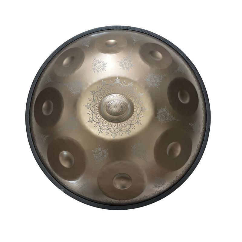 MiSoundofNature Mandala Pattern Handmade Customized Stainless Steel HandPan Drum D Minor Hijaz Scale 22 Inch 9/10/12 Notes, Available in 432 Hz and 440 Hz - HLURU.SHOP