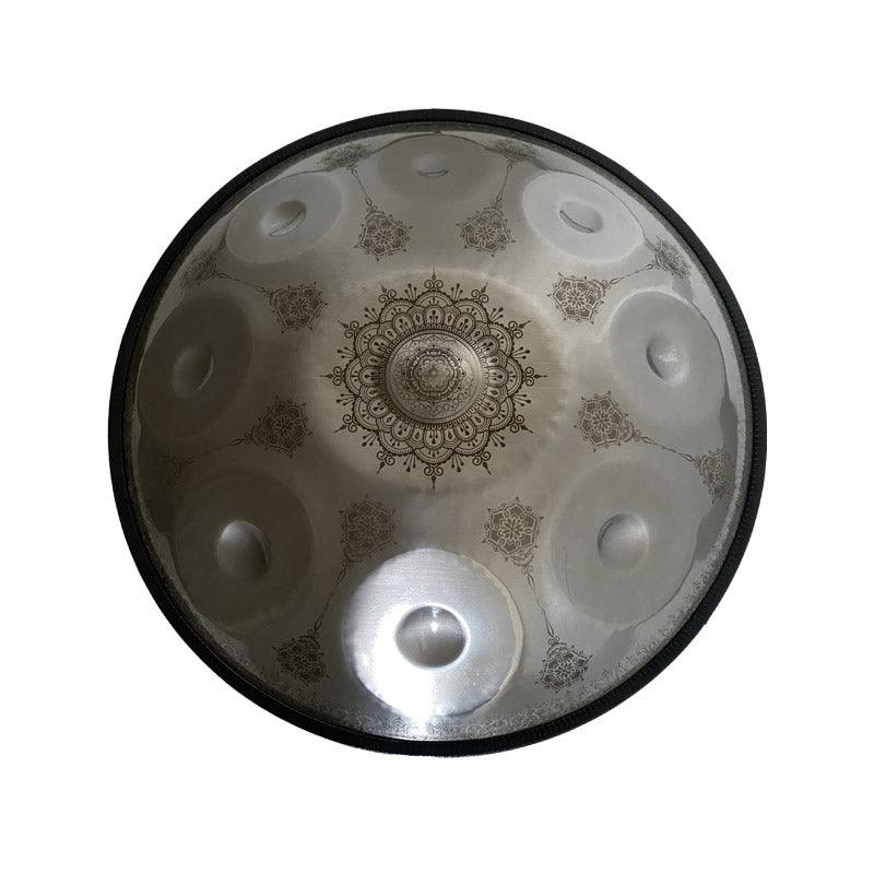 MiSoundofNature Mandala Pattern Handmade Customized Stainless Steel HandPan Drum D Minor Hijaz Scale 22 Inch 9/10/12 Notes, Available in 432 Hz and 440 Hz - HLURU.SHOP