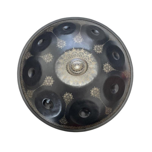 MiSoundofNature Mandala Pattern Handmade Nitride Steel Handpan Drum Kurd Scale / Celtic Scale D Minor 22 Inch 9 Notes Featured, Available in 432 Hz and 440 Hz - HLURU.SHOP