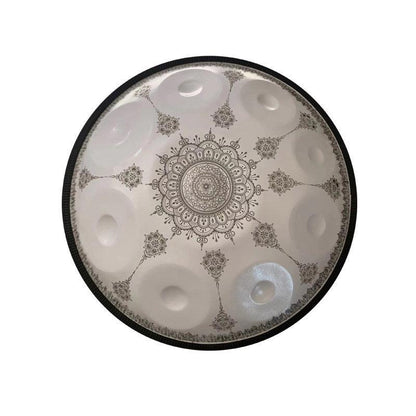 MiSoundofNature Mandala Pattern Stainless Steel Handpan Drum Handmade Kurd Scale / Celtic Scale D Minor 22 Inch 9 Notes Featured, Available in 432 Hz and 440 Hz - HLURU.SHOP