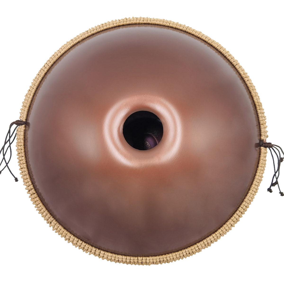 MiSoundofNature STL Handpan Drum Pure Brown 22 Inches 10 Notes D Minor Kurd Scale Hangdrum - HLURU.SHOP