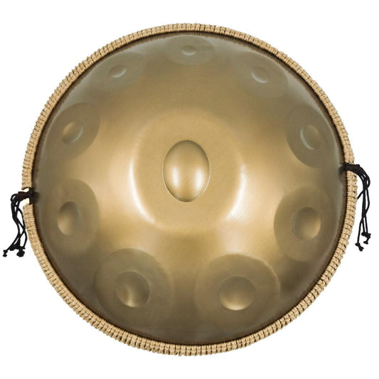 MiSoundofNature STL Handpan Drum Pure Golden 22 Inches 10 Notes D Minor Kurd Scale Hangdrum - HLURU.SHOP