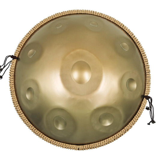 MiSoundofNature STL Handpan Drum Pure Golden 22 Inches 9 Notes D Minor Kurd Scale Hangdrum - HLURU.SHOP