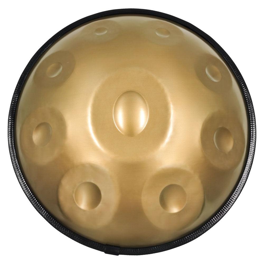 MiSoundofNature STL Handpan Drum Pure Golden 22 Inches 9 Notes D Minor Kurd Scale Hangdrum - HLURU.SHOP