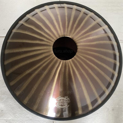 MiSoundofNature Sun God 22'' 9/10/12 Notes High-end 1.2mm Stainless Steel Handpan Drum, Kurd / Celtic D Minor, Available in 432 Hz and 440 Hz - Severe Quenching Heat Treatment - HLURU.SHOP