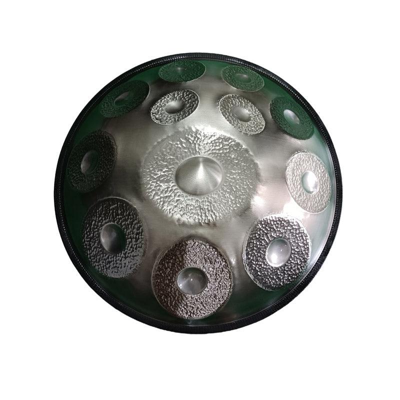 MiSoundofNature Sun God Handmade Customized D Minor Sabye Scale 22 Inches 9/10/12 Notes Nitride Steel Handpan Drum, Available in 432 Hz and 440 Hz - HLURU.SHOP