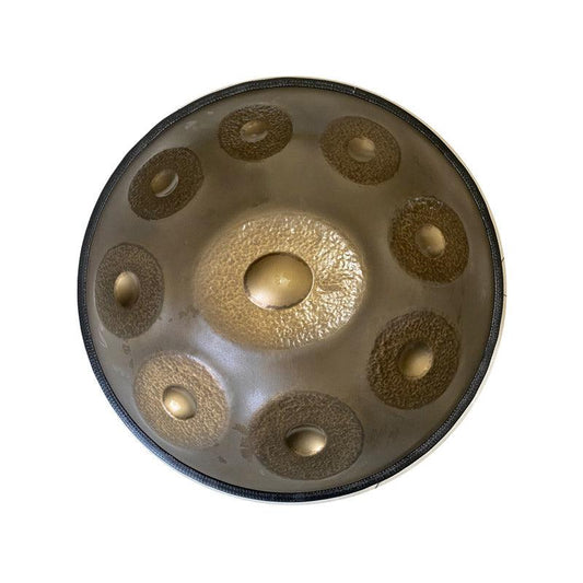 MiSoundofNature Sun God Handmade D Minor Amara/Celtic Scale 22 Inches 9 Notes Nitride Steel Handpan Drum, Available in 432 Hz and 440 Hz - HLURU.SHOP