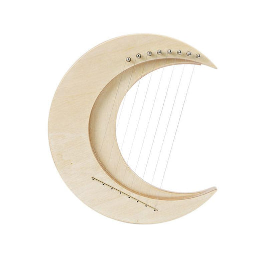 Moon Shape 8/11/15 Strings C/G Tone Maple + Elm Lyre Harp For Kids & Adults - HLURU.SHOP