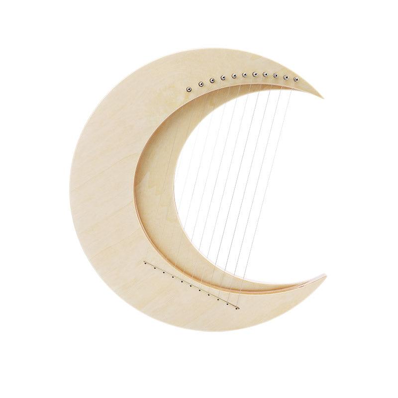 Moon Shape 8/11/15 Strings C/G Tone Maple + Elm Lyre Harp For Kids & Adults - HLURU.SHOP