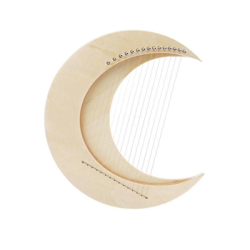 Moon Shape 8/11/15 Strings C/G Tone Maple + Elm Lyre Harp For Kids & Adults - HLURU.SHOP