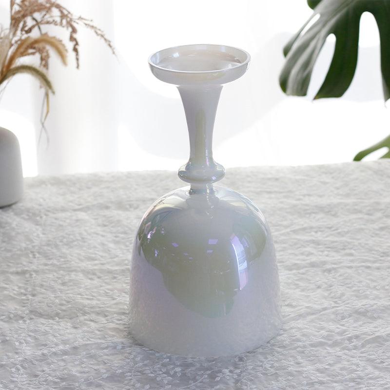 Mother Of Pearl Color Crystal Chalice Bowl Quartz Singing Bowl For Sound Healing Yoga Meditation - HLURU.SHOP