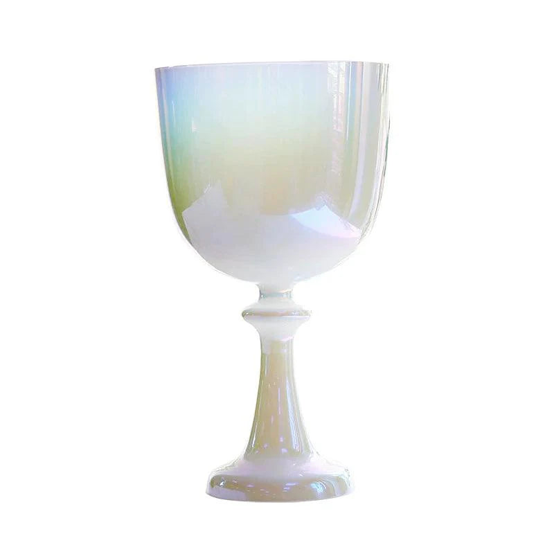 Mother Of Pearl Color Crystal Chalice Bowl Quartz Singing Bowl For Sound Healing Yoga Meditation - HLURU.SHOP