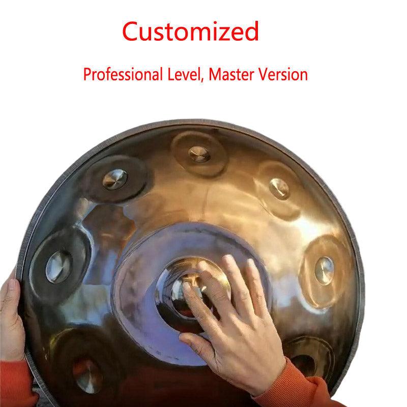 Mountain Rain Customized C#3 Master Version / Standard Version High-end Stainless Steel Handpan Drum, Available in 432 Hz and 440 Hz, 22 Inch 9/10/11/15/17 Notes Professional Performances - HLURU.SHOP