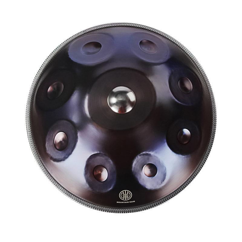 Mountain Rain Handmade Hammering Handpan Drum, Kurd Scale D Minor, Available in 432 Hz and 440 Hz, High-end 22 Inches 9 Tones Featured High-end Nitride Steel - HLURU.SHOP