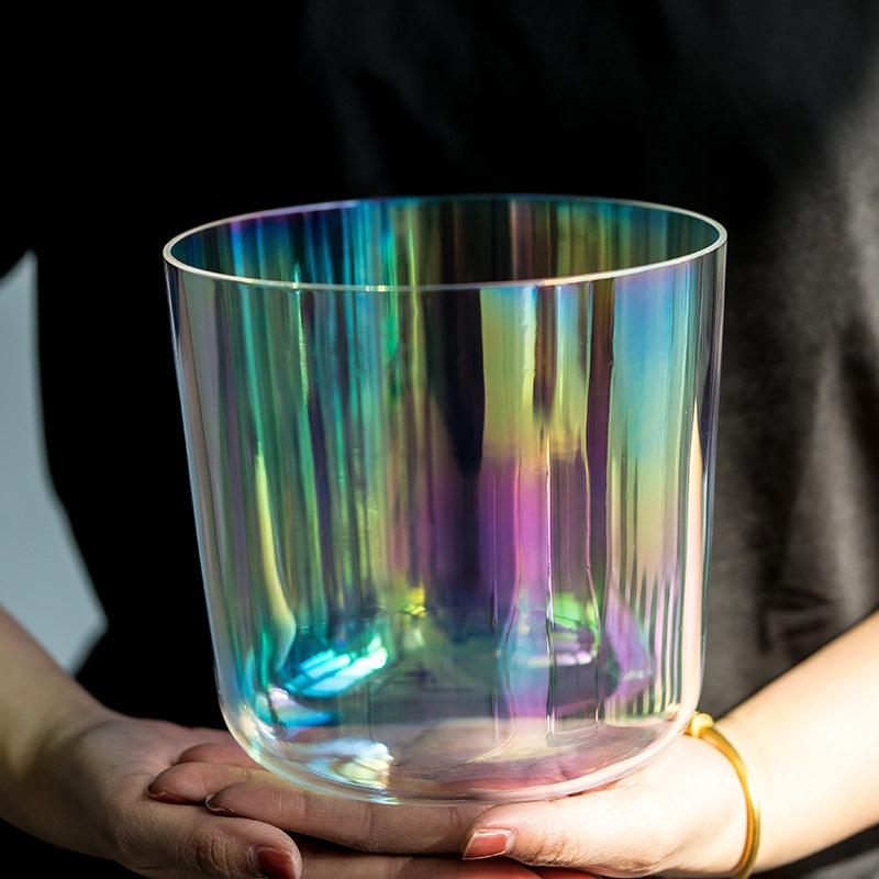 Northern lights Clear Crystal Singing Bowl Alchemy Glass Quartz Sound Bath Meditation Bowl 440/432Hz - HLURU.SHOP