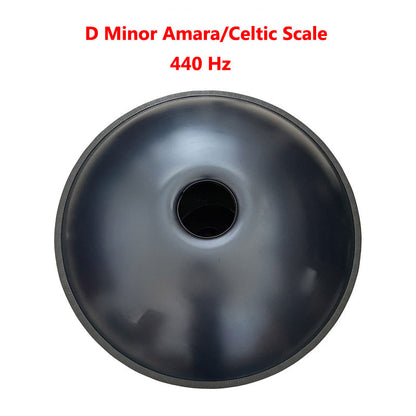 MiSoundofNature Handmade HandPan Drum D Minor Amara Scale 22 Inches 9 Notes High-end Nitride Steel Percussion Instrument, Available in 432 Hz and 440 Hz