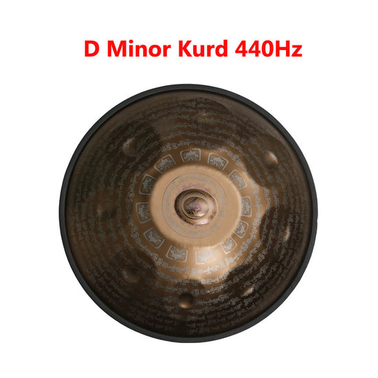 MiSoundofNature Sanskrit Kurd Celtic D Minor 22 Inch 9/10/12 Notes Stainless Steel / Nitride Steel Handpan Drum, Available in 432 Hz & 440 Hz