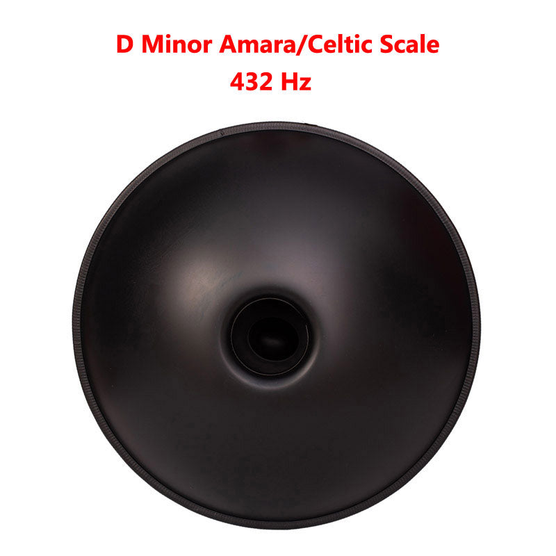 MiSoundofNature Handmade HandPan Drum D Minor Amara Scale 22 Inches 9 Notes High-end Nitride Steel Percussion Instrument, Available in 432 Hz and 440 Hz