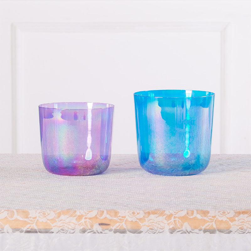 Pure Color Clear Crystal Sound Bowl Alchemy Quartz Singing Bowl (Blue, Orange) - HLURU.SHOP