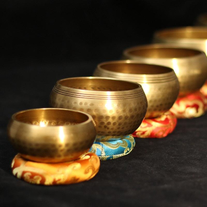 Raindrop Sound Bowl Tibetan Handmade Singing Bowl Yoga Meditation Brass Crafts Music Singing Bowl - HLURU.SHOP