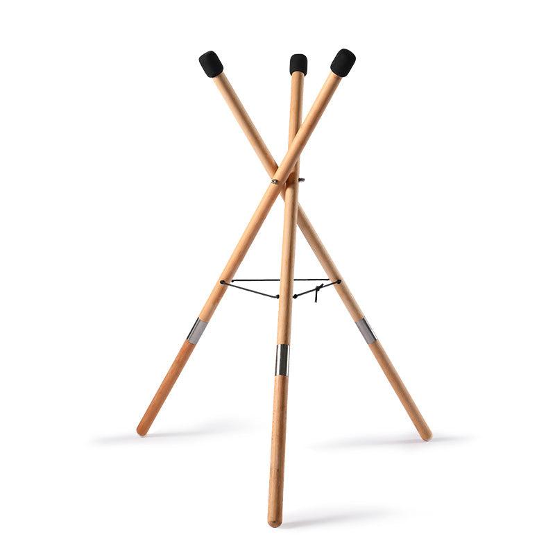 Steel Tongue Drum Bracket, Steel Drum Handpan Stand, Solid Beech Wood Tripod Structure Tank Drum Holder, Ideal for 10 to 22 Inch Percussion Instrument - HLURU.SHOP