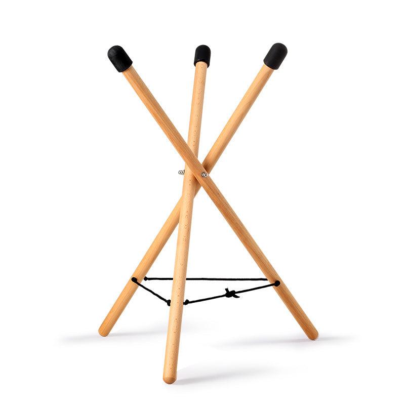 Steel Tongue Drum Bracket, Steel Drum Handpan Stand, Solid Beech Wood Tripod Structure Tank Drum Holder, Ideal for 10 to 22 Inch Percussion Instrument - HLURU.SHOP