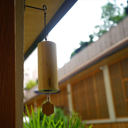 MiSoundofNature Carillon à vent en bambou pour intérieur et extérieur à 9 notes | Série Planète