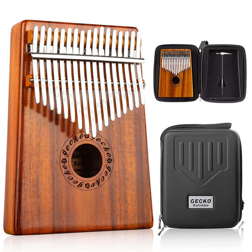 MiSoundofNature Kalimba 17 Keys Thumb Piano, Hollow C Tone Kalimba Instrument, Acacia Round Hole Opening Box Resonace Single Board Trepanning - MiSoundofNature